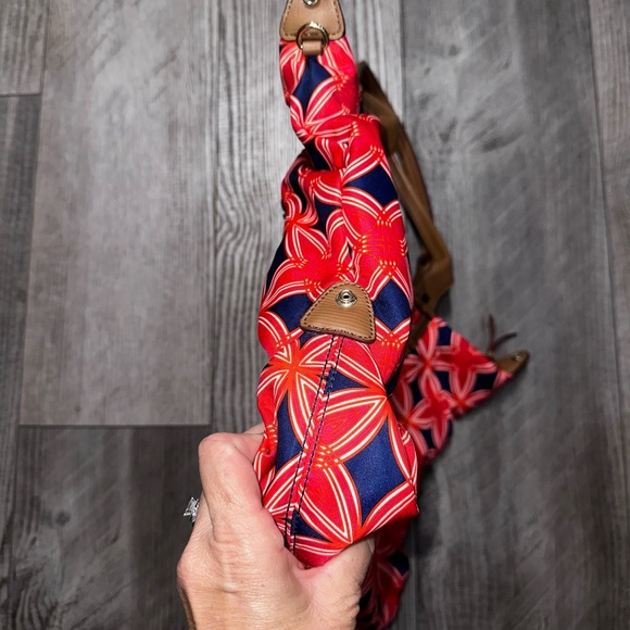 Stella & Dot navy red brown tote large travel baby bag shoulder luggage - Picture 7 of 12